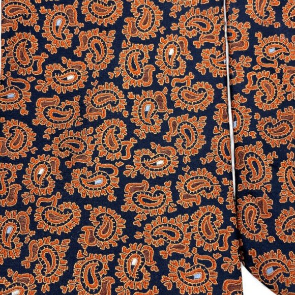 Nautica Silk Tie Paisley Orange Blue Vintage 90's - Picture 3 of 7